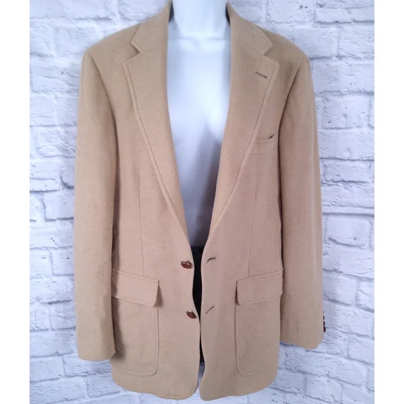 Vintage Unisex Ralph Lauren Polo University Camel Hair Blazer Jacket 42 - Picture 2 of 11